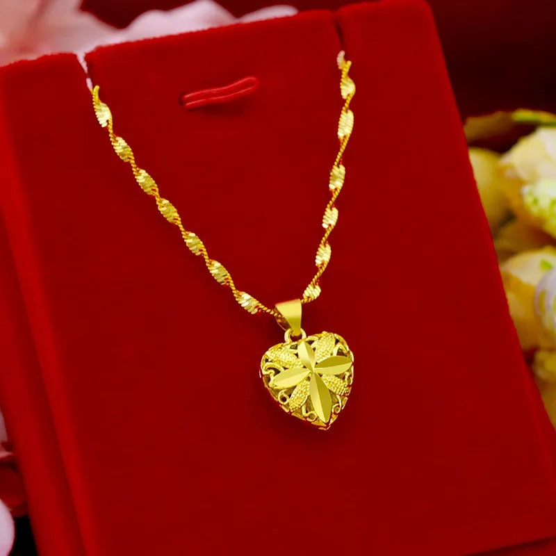 Golden Aura Heart Necklace